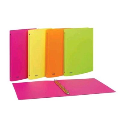 FAVORIT NEON PP RACCOGLITORE 4 ANELLI DA 30 MM IN PP 220X300 MM A4 DORSO 3 CM COL. GIALLO