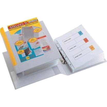 SEI ROTA STELVIO RACCOGLITORE PERSONALIZZABILE 2 ANELLI A Q DA 65MM IN COLPAN 220X300MM DORSO 9.5CM COL. BIANCO