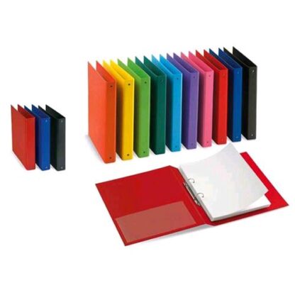 SEI ROTA NETTUNO RACCOGLITORE 2 ANELLI TONDI 30MM IN STRATOPAN 220X300MM A4 DORSO 3CM COL. ROSSO