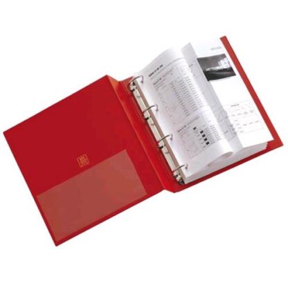 SEI ROTA STELVIO RACCOGLITORE 4 ANELLI A D 40MM IN COLPAN 220X300MM A4 DORSO 4CM COL.ROSSO