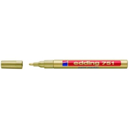 EDDING 751 MARCATORE PERMANTE A VERNICE PUNTA TONDA 1/2 mm COL . ORO CONF 10 Pz.