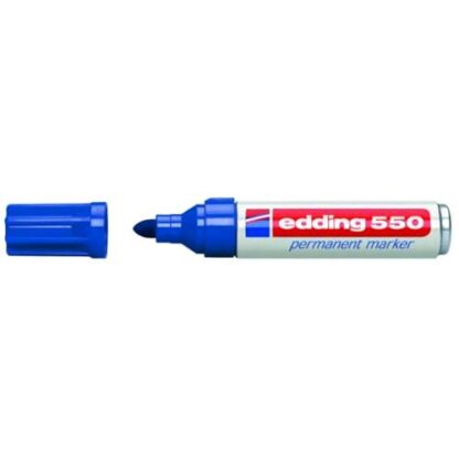 EDDING 550 MARCATORE PERMANTE PUNTA TONDA 3/4 mm COL. BLU CONF 10 Pz.
