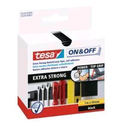 TESA ON OFF EZTRA FORTE VELCRO ADESIVO 50MM X 1MT COL. NERO