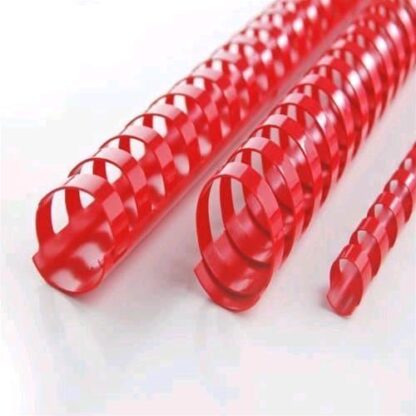 GBC DORSI IN PLASTICA A SPIRALE 21 ANELLI DA 6 mm RILEGATURA 1/25 FOGLI COL. ROSSO CONF 100 Pz.