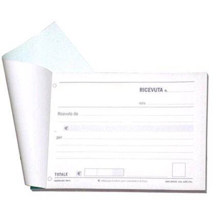 DATA UFFICIO RICEVUTE GENERICHE AUTOCOPIANTE 2 FOGLI 100X170 mm 100 FOGLI CONF 5 PZ.