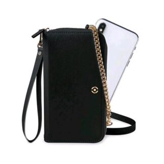 CELLY VENERE POCHETTE ELEGANTE CUSTODIA IN PELLE CON CATENELLA A TRACOLLA ORO