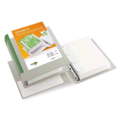 SEI ROTA STELVIO TI RACCOGLITORE PERSONALIZZABILE 4 ANELLI 80MM A Q IN COLPAN 220X300MM A4 DORSO 8 CM COL. BLU