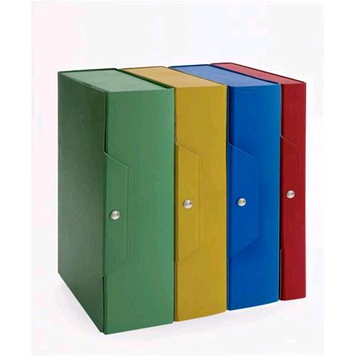 BREFIOCART CARTELLE PORTA PROGETTO IN PRESSPAN CON BOTTONI 250X350 mm DORSO 6 CM COL. BLU CONF 5 Pz.