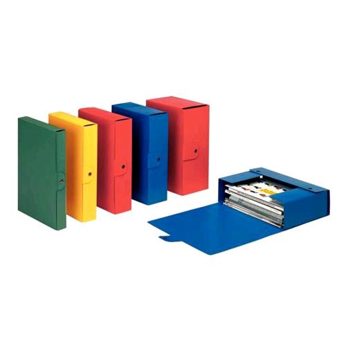 ESSELTE EUROBOX CARTELLE PROGETTO IN CARTONE C/BOTTONE 250X350 mm DORSO 6 CM COL. BLU CONF 5 Pz.