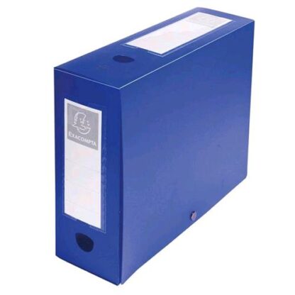 EXACOMPTA SOFT PLASTIC CARTELLA PORTA PROGETTI IN PP C/BOTTONE 240X320 mm DORSO 8 CM COL. BLU