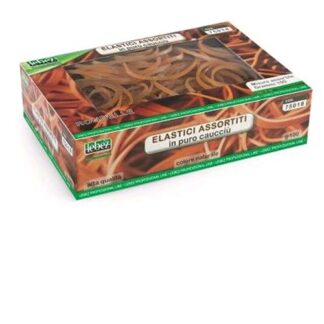 LEBEZ ELASTICI CAUCCIU' BLISTER 100 GR MISURE ASSORTITE COLORE MARRONE