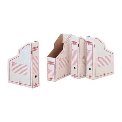 KING MEC STORAGE SCATOLE ARCHIVIO PORTARIVISTE 260X350 mm DORSO 9.3 CM COL. BIANCO/ROSSO CONF 32 Pz.
