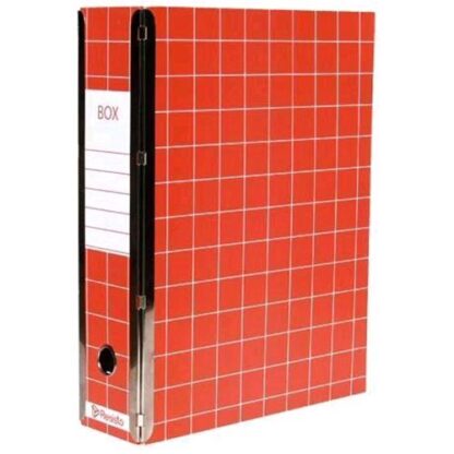 RESISTO BOX4 SCATOLA ARCHIVIO IN CARTONE CON CERNIERA 375X295 mm A4 DORSO 9 CM COL. ROSSO