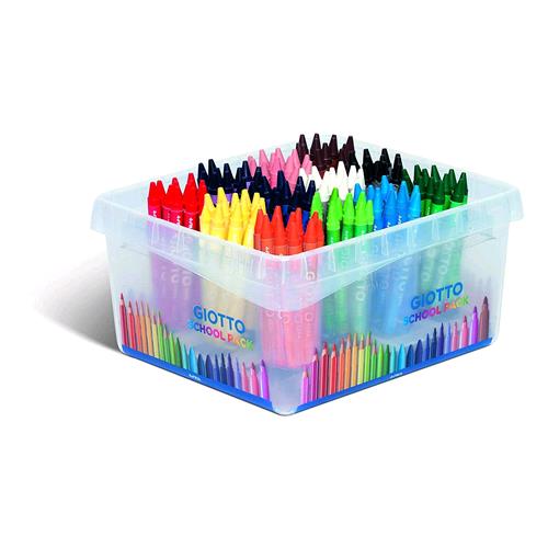 GIOTTO PASTELLI A CERA SCHOOLPACK COL .ASSORTITI CONF 144 Pz.
