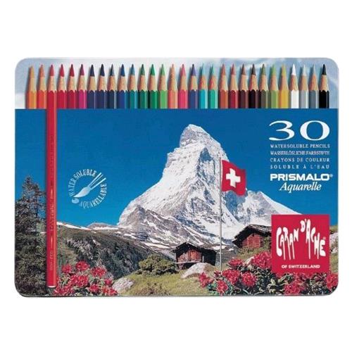 CARAN D'ACHE PRISMALO PASTELLI ACQUARELLABILI SCATOLA IN METALLO COL. ASORTITI CONF 30 Pz.