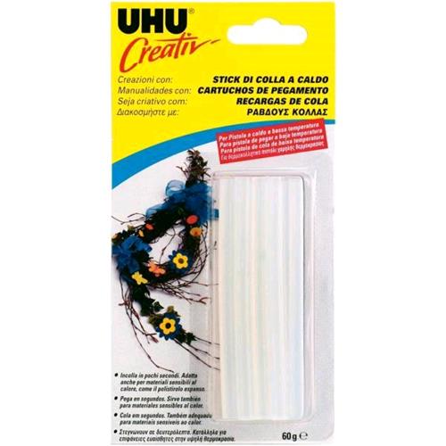 UHU STICK X PISTOLA A CALDO 7MM COL. TRASPARENTE BLISTER DA 60 GR