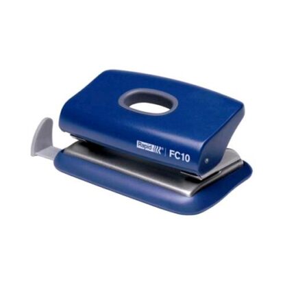 RAPID FC10 PERFORATORE 2 FORI IN ACCIAIO CAPACITA' FORATURA 10 FOGLI FORI 5.5 mm COL. BLU