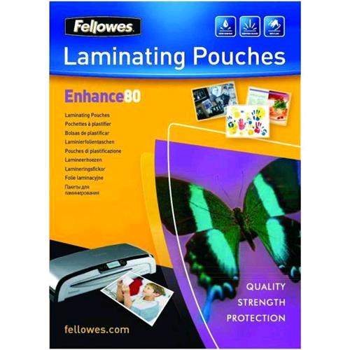 FELLOWES ENHANCE80 POUCHES LUCIDE A5 80 MY COL. TRASPARENTE CONF 100 Pz.