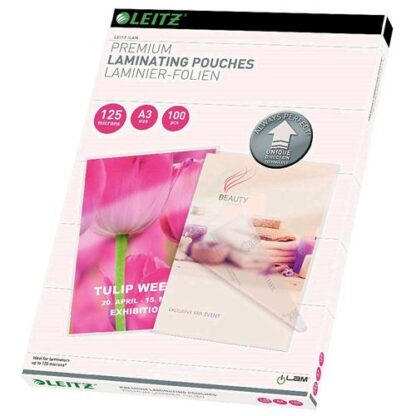 LEITZ UDT POUCHES LUCIDO A3 125 MY COL. TRASPARENTE CONF 100 Pz.
