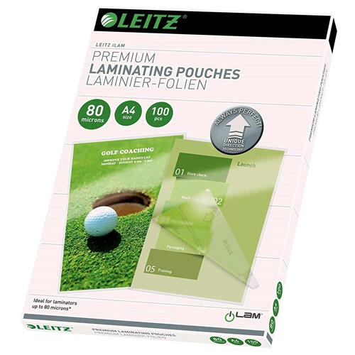 LEITZ UDT POUCHES LUCIDO A4 80 MY COL. TRASPARENTE CONF 100 Pz.