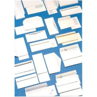 BLASETTI BUSTE DI CARTA CON FINESTRA GOMMATA TAGLIO A PUNTA 110X230 mm 80 GR COL. BIANCO CONF 500 Pz.