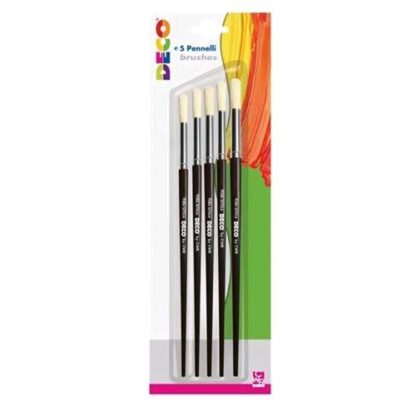 CWR DECO PENNELLI PUNTA TONDA IN PURA SETOLA MISURE ASSORTITE BLISTER 5 Pz.