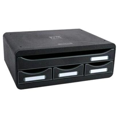 EXACOMPTA TOOLBOX CASSETTIERA MINI 4 CASSETI IN POLISTIROLO 355X270X135 mm COL. NERO
