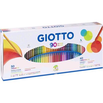 GIOTTO CONFEZIONE 50 PASTELLI STILNOVO + 40 PENNARELLI TURBO COLOR COLORI ASSORTITI CONF 90 Pz.