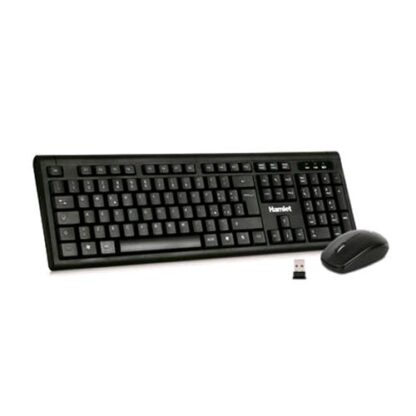 HAMLET XKKITAMICEW KIT MOUSE E TASTIERA WIRELESS LAYOUT ITALIANO 2.4 GHZ CON NANO RICEVITORE NERO