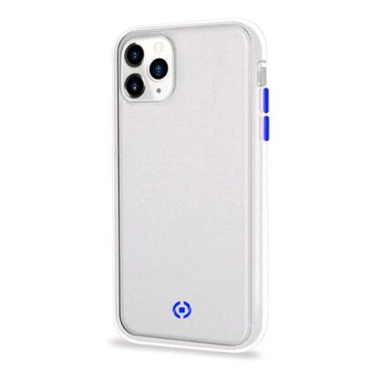 CELLY GLACIER1002WH APPLE iPHONE 11 PRO MAX COVER IN TPU CON RETRO OPACO TRASPARENTE E TASTI IN COLORI A CONTRASTO BIANCO