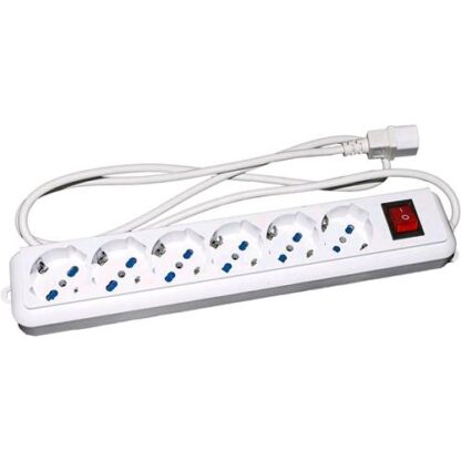 LINK LKMP06C MULTIPRESA PER GRUPPI DI CONTINUIT CON 6 PRESE TRIPOLARI 10/16A A SPINA IEC C13