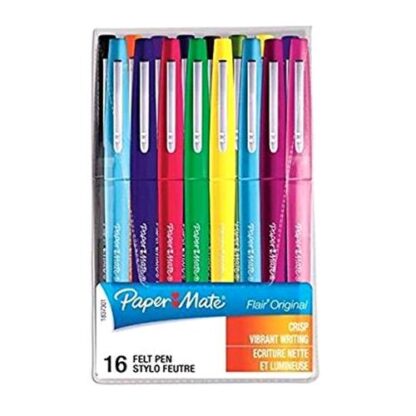 PAPERMATE FLAIR ORIGINAL PENNA PUNTA IN FIBRA 0.7 mm COLORI ASSORTITI CONF 16 Pz.