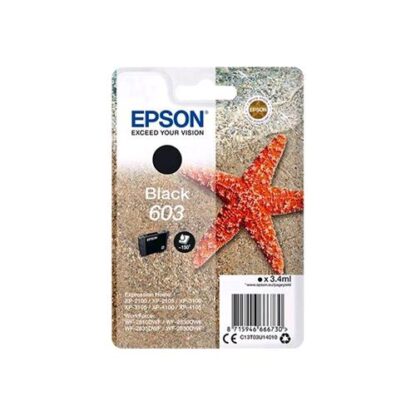 EPSON 603 STELLA MARINA CARTUCCIA INK NERO 3.4 ML PER EXPRESSION HOME XP-2100, 2105, 3100, 3105, 4100, 4105; WORKFORCE WF-2810, 2830, 2835, 2850