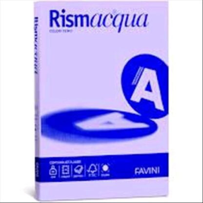 CARTOTECNICA FAVINI RISMACQUA CARTA A4 50 FOGLI 220 GR LILLA 06