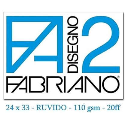 FABRIANO F2 ALBUM CM 24X33 110 GR 20 FOGLI RUVIDI 4 ANGOLI COLORE BIANCO