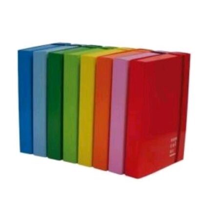 BREFIOCART NEW COLOR CARTELLA 3 LEMBI CON ELASTICO PIATTO 250X350 mm DORSO 5 CM VERDE