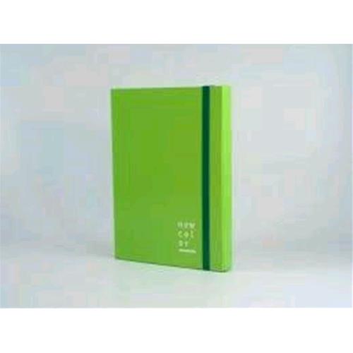 BREFIOCART NEW COLOR CARTELLE C/ELASTICO PIATTO IN CARTONCINO PLASTIFICATO 250X350MM A4 DORSO 3CM VERDE CHIARO