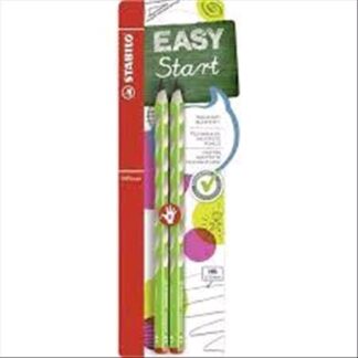 STABILO EASY START MATITA IN GRAFITE HB FUSTO ERGONOMICO TRIANGOLARE VERDE PER DESTRIMANI CONF 2 Pz.