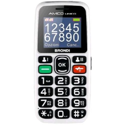 BRONDI AMICO UNICO DUAL SIM 1.8" QUAD BAND TASTI ILLUMINATI WHITE