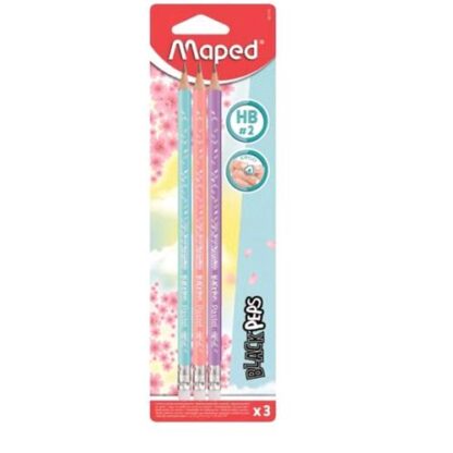 MAPED MATITE IN GRAFITE HB CON GOMMINO FUSTO PASTEL CONF 3 Pz.