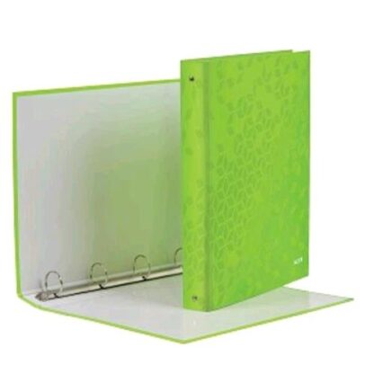 LEITZ WOW RACCOGLITORE 4 ANELLI DA 30 MM IN CARTONCINO CM 32X29.5X5 VERDE LIME