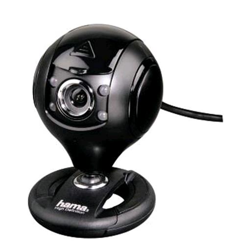 HAMA 53950 WEBCAM SPY PROTECT HD 1280 x 1024 PIXEL MICROFONO INTEGRATO 4 LED CON PIEDISTALLO NERO