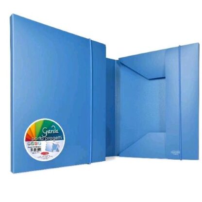 PLASTIBOR GARDA 3L CARTELLINA 3 LEMBI IN PP CON ELASTICO 260X350 mm AZZURRO
