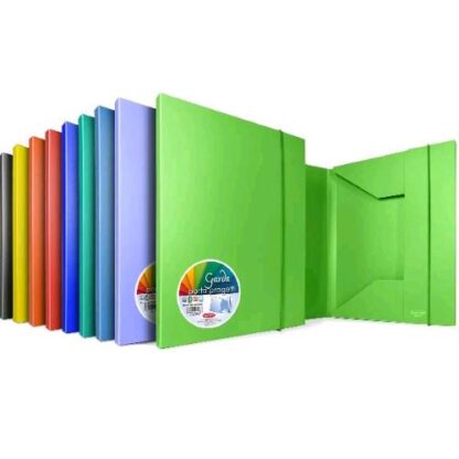 PLASTIBOR GARDA 3L CARTELLINA 3 LEMBI IN PP CON ELASTICO 260X350 mm COLORI ASSORTITI CONF 24 Pz.