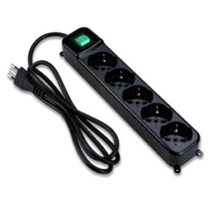 TECNOWARE FMP5IIG MULTIPRESA FILTRATA CON INTERRUTTORE LUMINOSO CHILD PROTECTION SPINA INGRESSO ITALIA 5 USCITE FILTRATE TIPO SCHUKO/ITALIA 10/16 A COLORE NERO