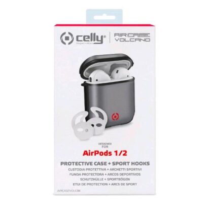 CELLY AIRPODS 1/2 GLACIER CUSTODIA PROTETIVA PIU ARCHETTI SPORTIVI PER AIRPODS NERO