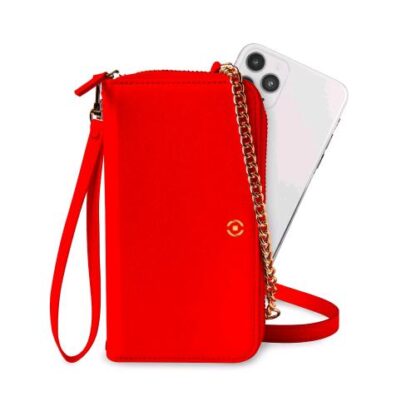 CELLY VENERE POCHETTE PER SMARTPHONE FINO A 6.5" IN SIMILPELLE ROSSO