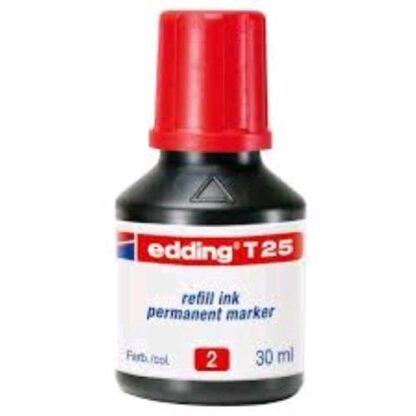 EDDING T25 RICARICA PER MARCATORE PERMANENTE FLACONE DA 30 ML ROSSO CONF 10 Pz.