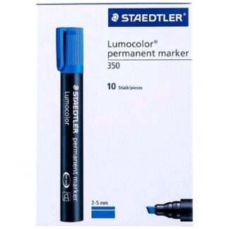 STAEDTLER LUMOCOLOR MARCATORE PERMANENTE PUNTA A SCALPELLO 2/5 mm BLU CONF 10 Pz.