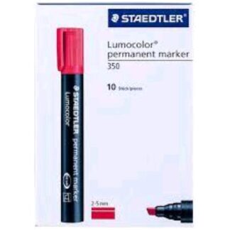 STAEDTLER LUMOCOLOR MARCATORE PERMANENTE PUNTA A SCALPELLO 2/5 mm ROSSO CONF 10 Pz.